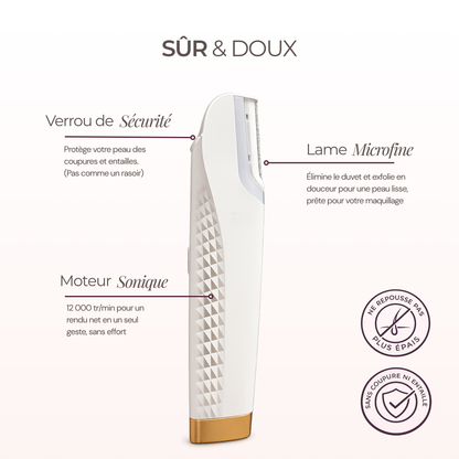 Dermaplaning sonic Dermason Pro bénéfice produit